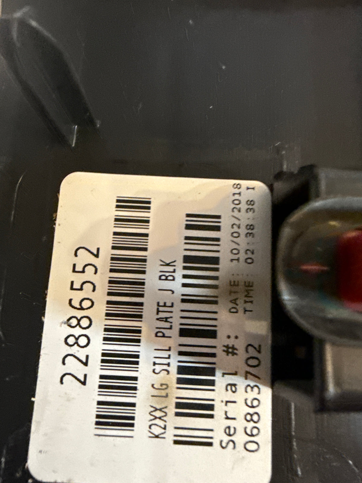 2019 Chevy Tahoe Premier Lock Latch Scuff Sill Plate Used ;Molding Assembly, Lift Gate Sill Garnish *Black 22886552