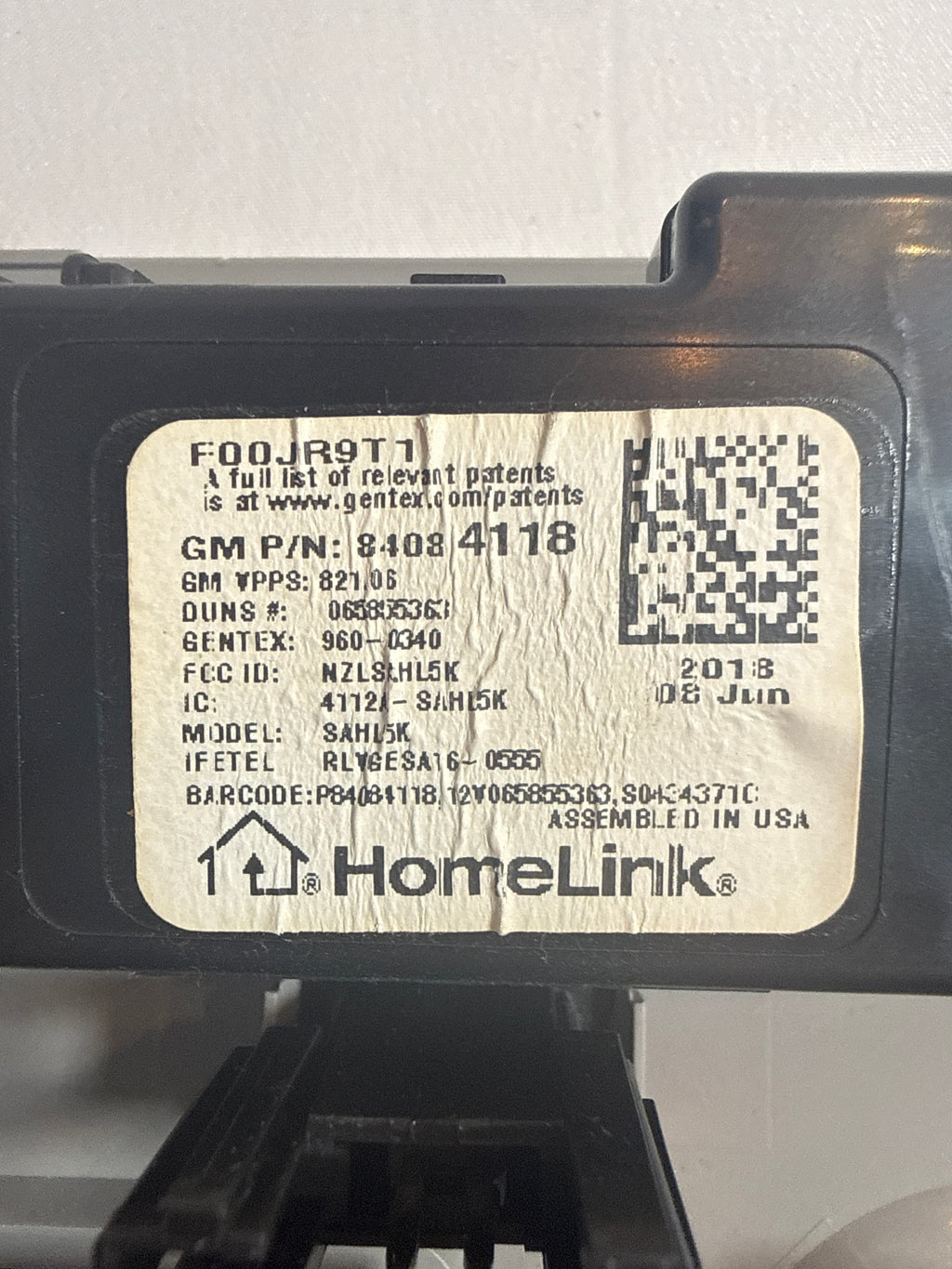 2019 Chevy Tahoe Premier Sunroof Overhead Console Switch 84084118, 22818011