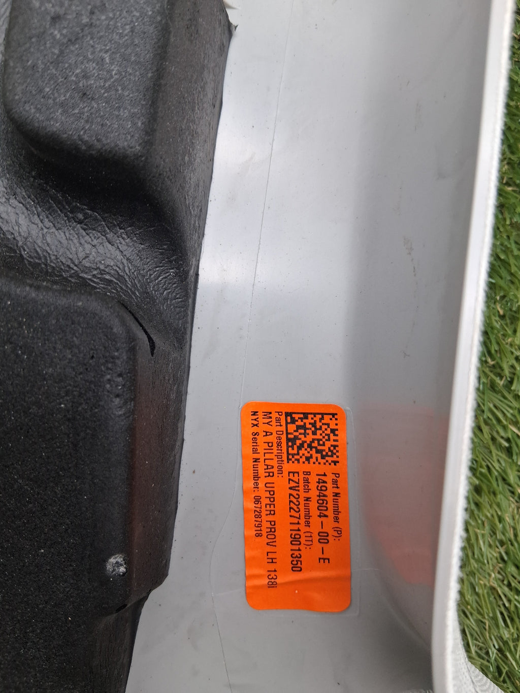 OEM 1494604-00-E 2022 Tesla Model Y Left A-Pillar Trim Cover
