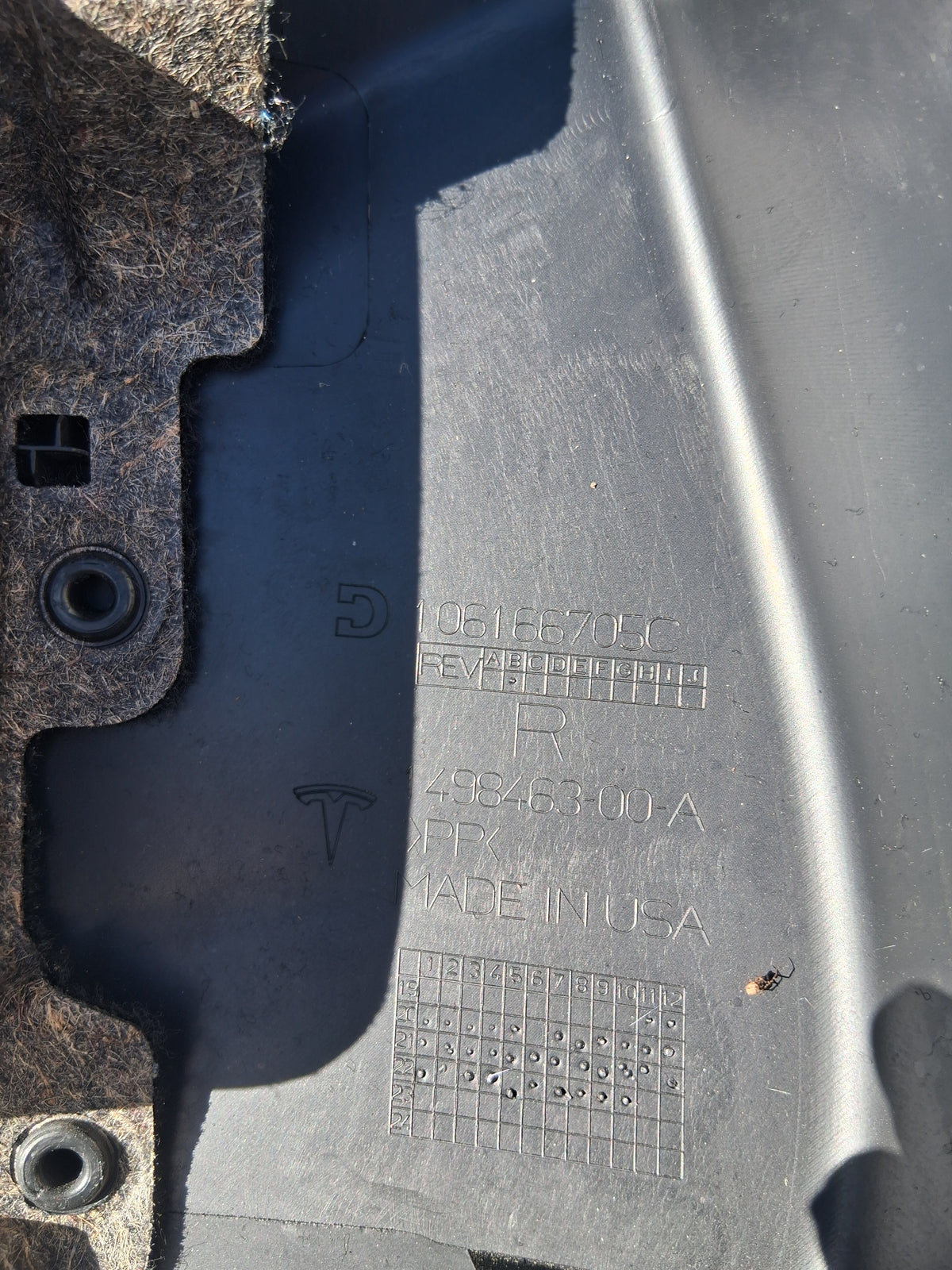 OEM 1498463-00-A 2022 Tesla Model Y Rear Right Passenger Side Door Trim Panel